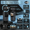 Pro-Stream 2K Rotary Dual-Gimbal Action Camera